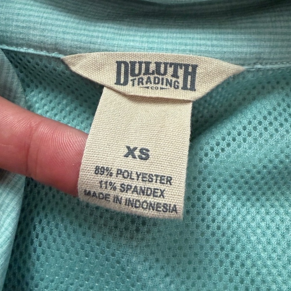 Duluth Trading Co Sol Survivor Sun Protection Shirt Jac Seafoam XS Outdoorsy - Picture 11 of 12
